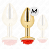 Kink plug anal dorado rosa roja talla m
