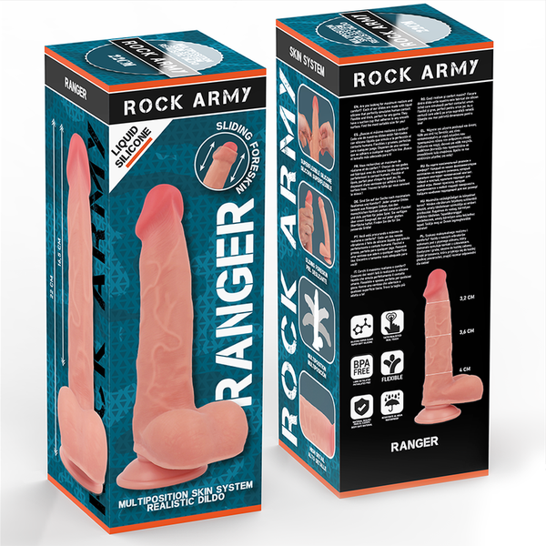 Rock ranger dildo realista dual density liquid silicone 22 cm o 3.6 cm