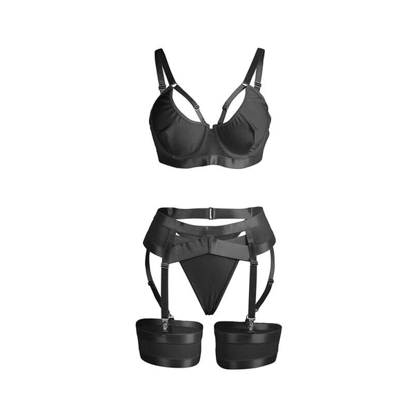 Subblime 955243 set sujetador con liguero bondage negro l xl