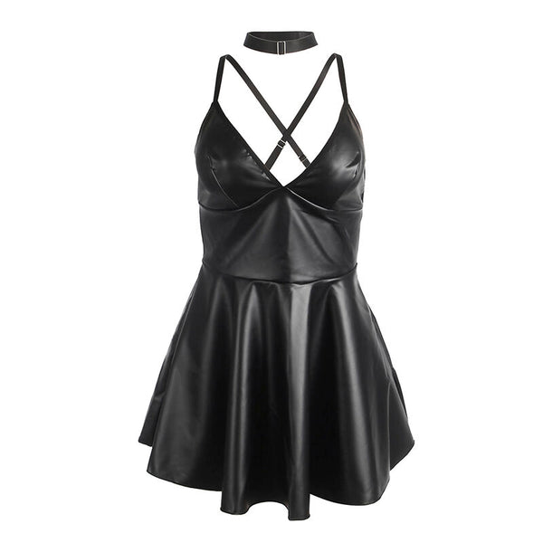 Subblime 955380 vestido con tirantes de cuero negro l xl