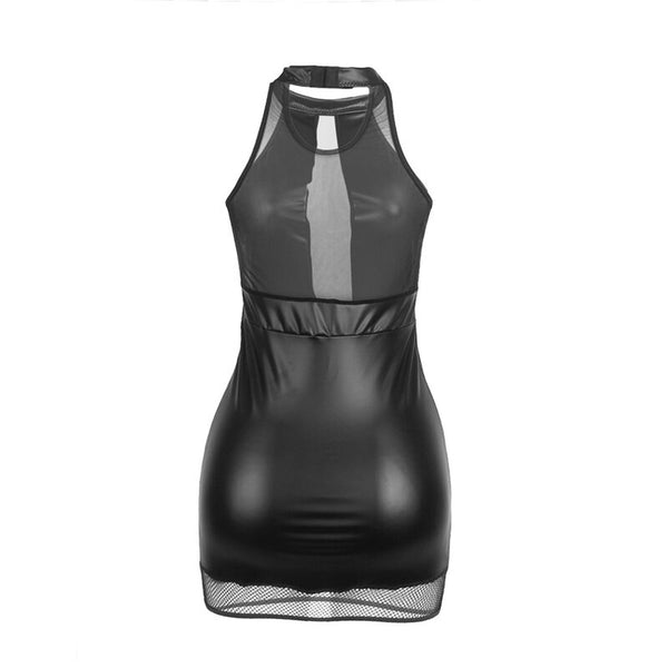 Subblime 955472 vestido cuello halter con transparencias negro s m