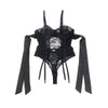 Subblime 955496 body de encaje con lazos y ligas negro s m