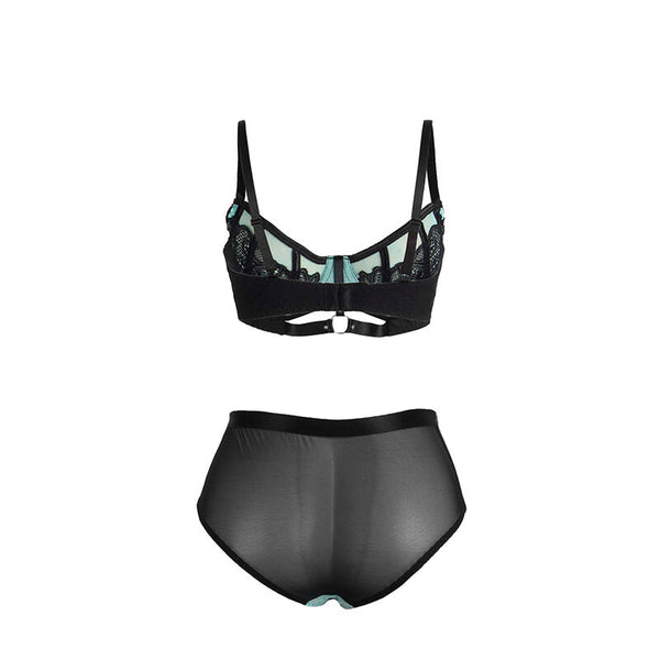 Subblime 955557 conjunto sujetador con cremallera de malla de charol verde s m