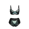 Subblime 955564 conjunto sujetador con cremallera de malla de charol verde l xl