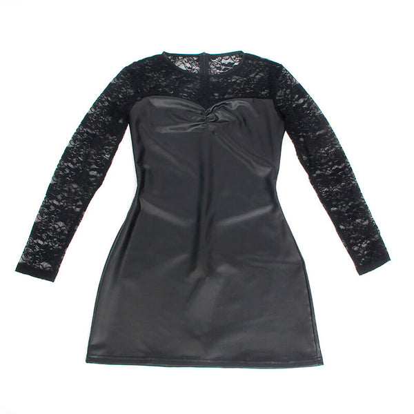 Subblime 955595 vestido de manga larga con encaje negro s m