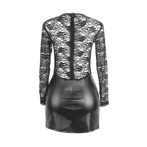 Subblime 955595 vestido de manga larga con encaje negro s m