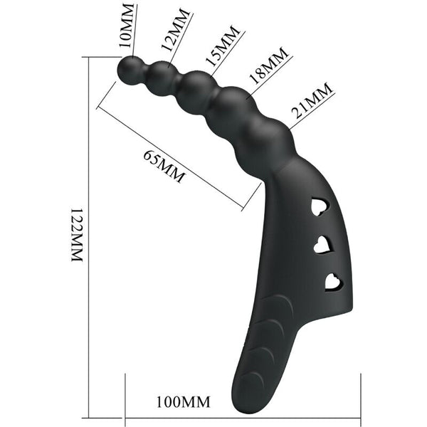 Jordin vibrador de dedo 10 vibraciones negro