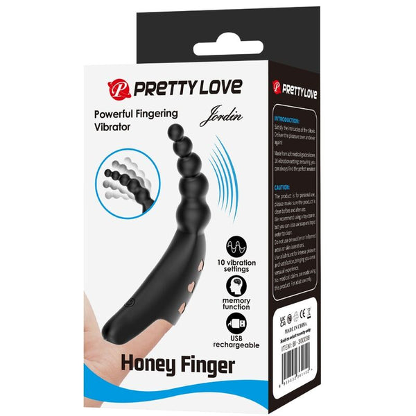 Jordin vibrador de dedo 10 vibraciones negro