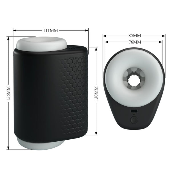 Pretty dj girl masturbador masculino con vibración 5 configuraciones negro