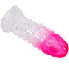 Pretty wilford funda realística alargadora con relieve para pene rosa