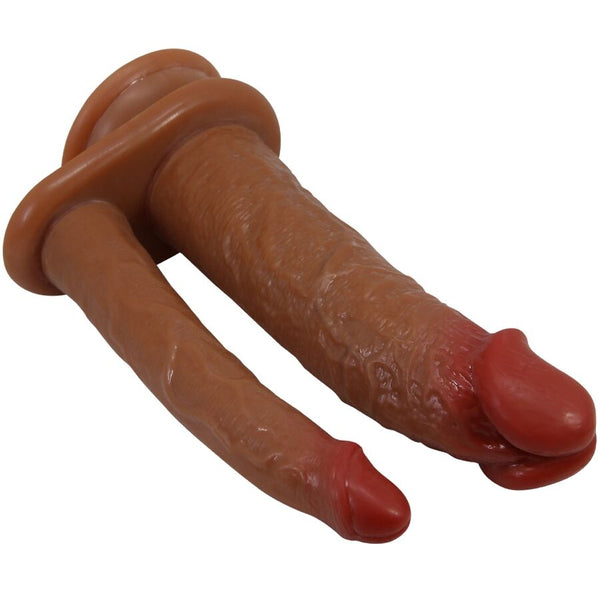 Pretty goran doble dildo realístico natural mulato