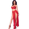 Chilirose cr 4850 set top rojo y leggins con complementos dorados