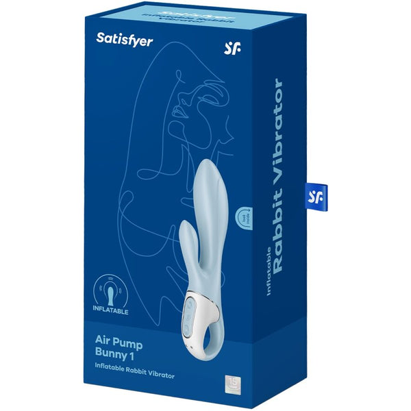 Air pump bunny 1 vibrador inflable rabbit azul