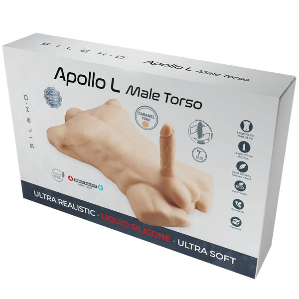 Silexd apollo l torso realístico masculino caramelo
