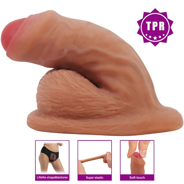 Pretty warnell dildo ultra realístico y elástico 9.5 cm mulato