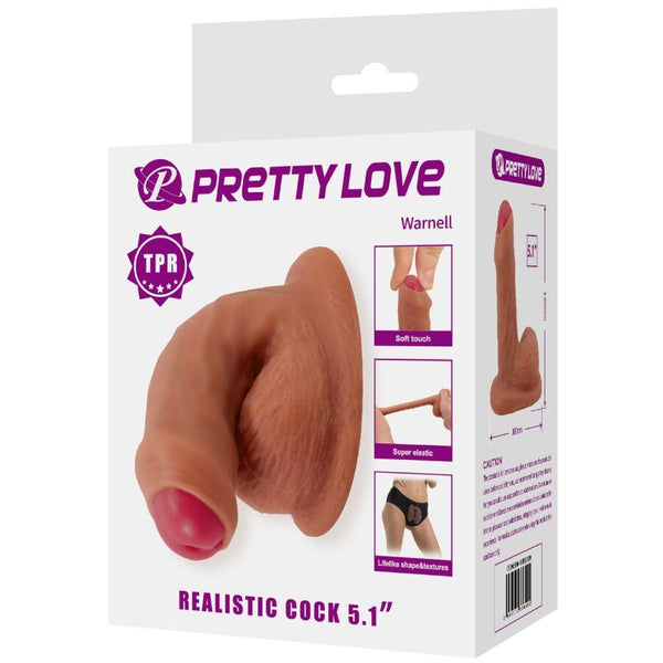 Pretty warnell dildo ultra realístico y elástico 9.5 cm mulato