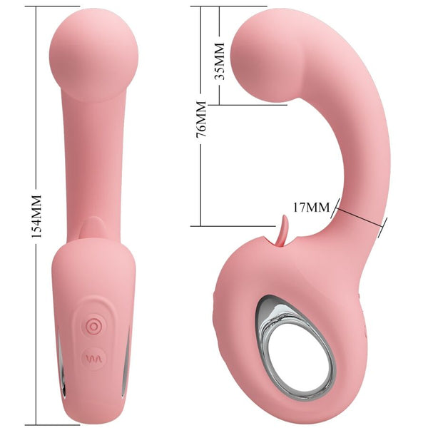 Erynnyes vibrador Punto G con estimulador clítoris 10 vibraciones rosa