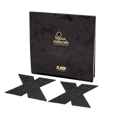 Bijoux indiscrets pezoneras flash cruz negro