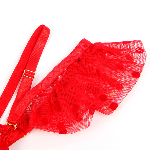 Subblime 957513 conjunto sujetador y liga de encaje rojo