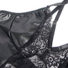 Subblime 957537 vestido de cuero con encaje floral negro