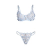 Subblime 957636 conjunto sujetador y bragas con bordados de flores celeste