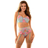 Subblime 957650 conjunto sujetador y liguero con bordados de flores rosas
