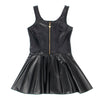 Subblime 957674 vestido de cuero con cremallera de corazón negro