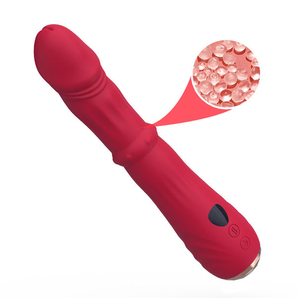 Dildo vibrador estimulador punto a termoajustable rojo