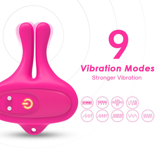 Armony pinzas para pezones magnética con vibración forma conejo rosa