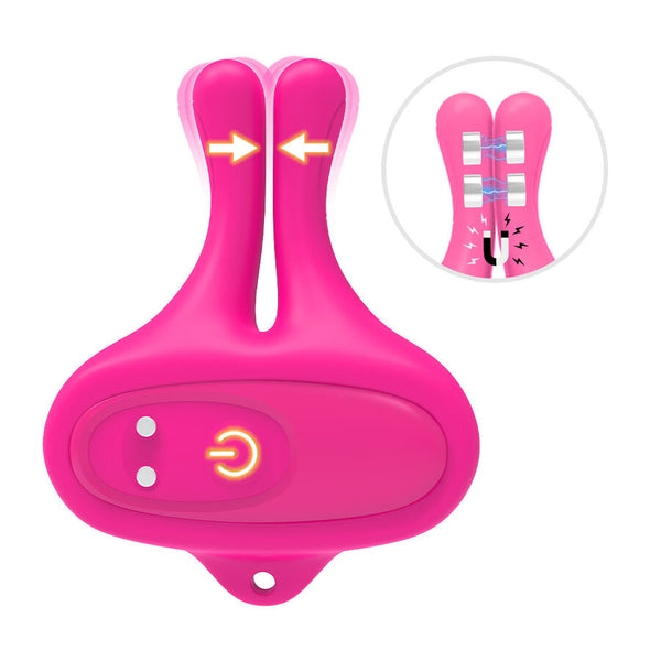 Armony pinzas para pezones magnética con vibración forma conejo rosa