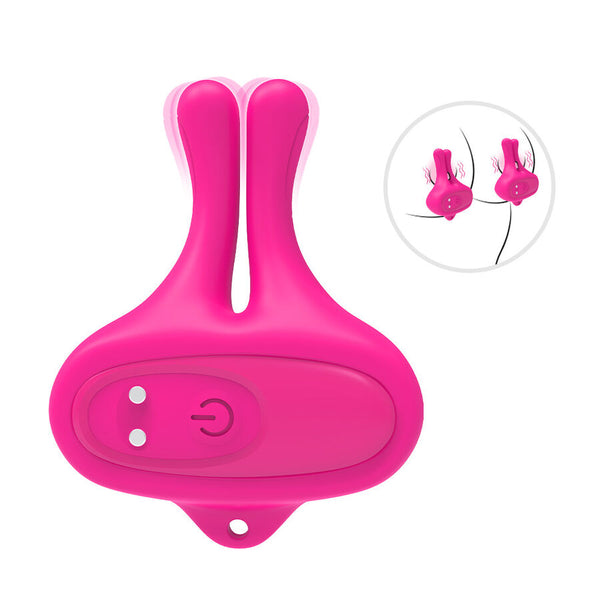 Armony pinzas para pezones magnética con vibración forma conejo rosa