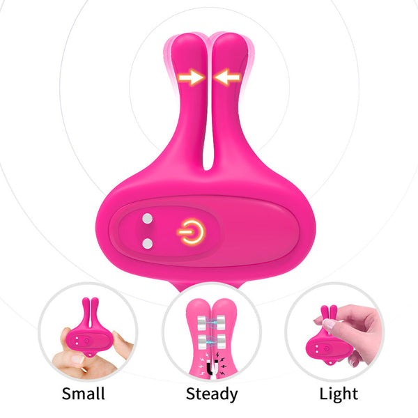 Armony pinzas para pezones magnética con vibración forma conejo rosa