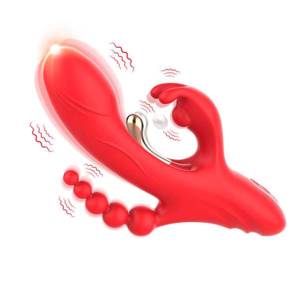 Vibrador estimulador Punto G y clítoris rojo