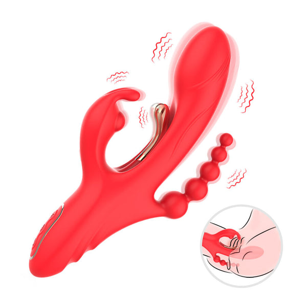 Vibrador estimulador Punto G y clítoris rojo