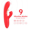 Vibrador estimulador Punto G y clítoris con lengua oscilante rojo
