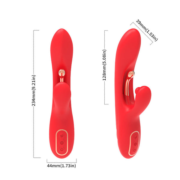 Vibrador estimulador Punto G y clítoris con lengua oscilante rojo