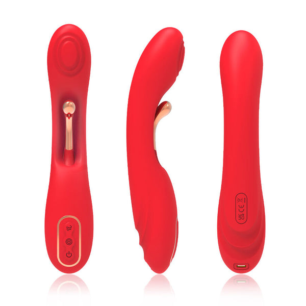 Vibrador con lengua oscilante rojo