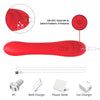 Vibrador con lengua oscilante rojo