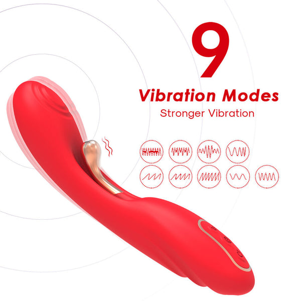 Vibrador con lengua oscilante rojo