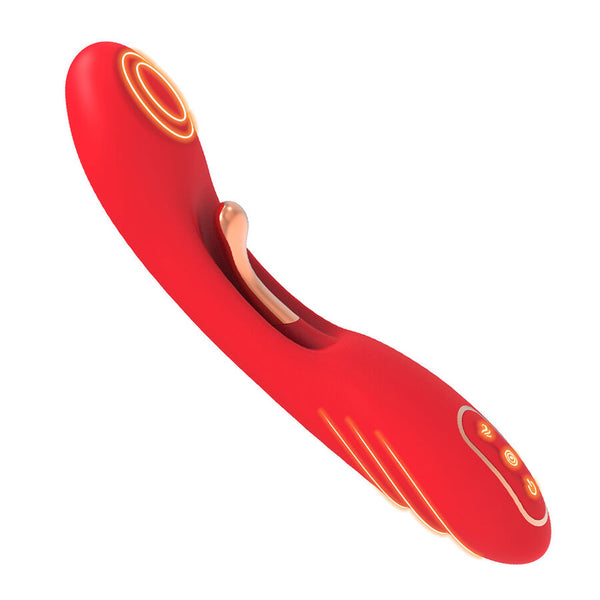 Vibrador con lengua oscilante rojo