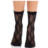 Leg calcetines de encaje de lazos negro