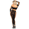 Crop top y leggings cut out sin costuras negro