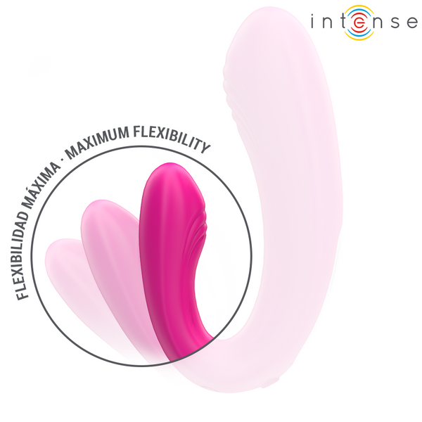 Janet estimulador y vibrador dual en forma de u con control remoto rosa