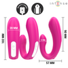 Janet estimulador y vibrador dual en forma de u con control remoto rosa