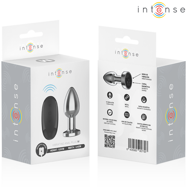 Intense plug anal 10 vibraciones metal con control remoto m
