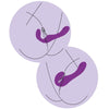 Arnés vibrador sin correas 2 en 1 con control remoto morado