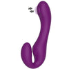 Arnés vibrador sin correas 2 en 1 con control remoto morado