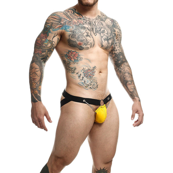 Mob dngeon jockstrap amarillo con cadenas talla única