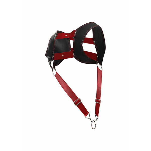 Mob dngeon arnés con anillo rojo para el pene talla únicas