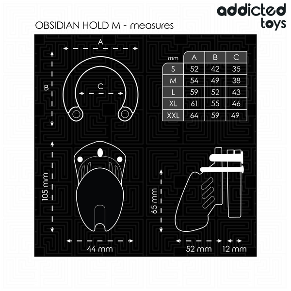 Addicted obsidian hold jaula para pene talla m